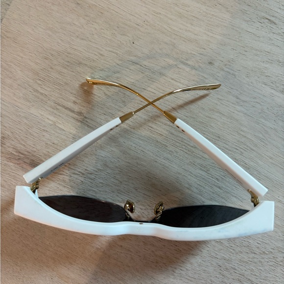 Dior White and Gold Sunglasses - Picture 10 of 11